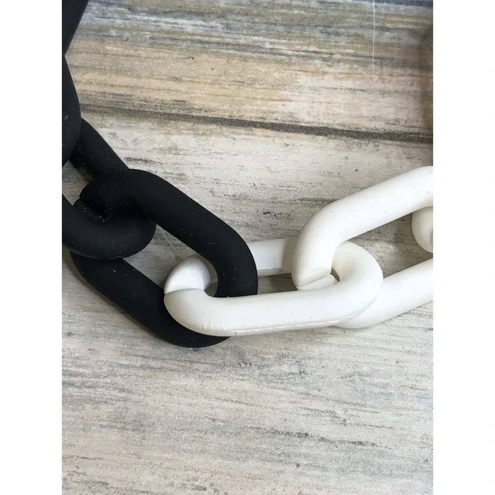 Black White‎ Link Chunky Bracelet 10